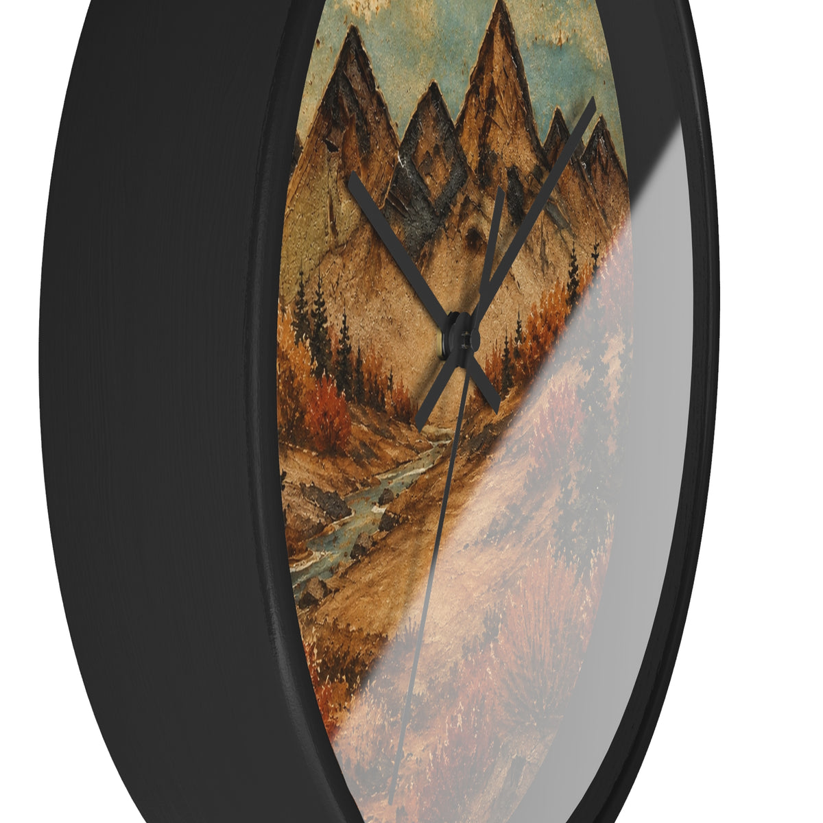 Mountain River Wall Clock, 10" | Rustic Cabin Decor