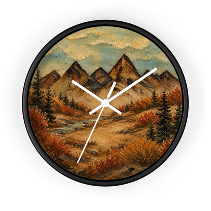 Mountain River Wall Clock, 10" | Rustic Cabin Decor