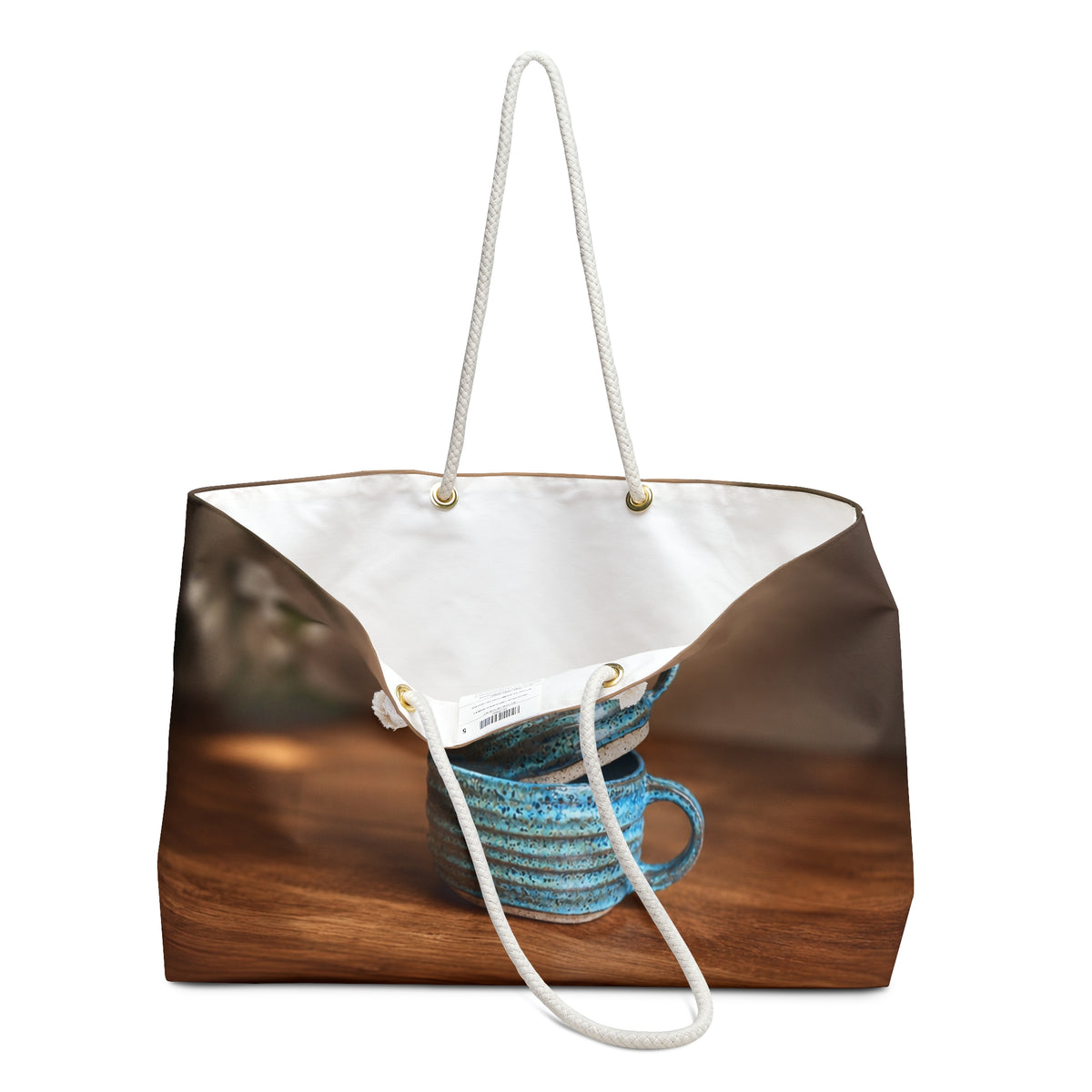 Pottery Lover Travel Bag | Blue Ceramic Mug Overnight Tote