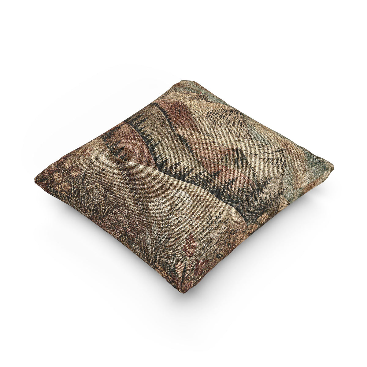 Mountain Wildflower Woven Pillow | Rustic Cabin Decor