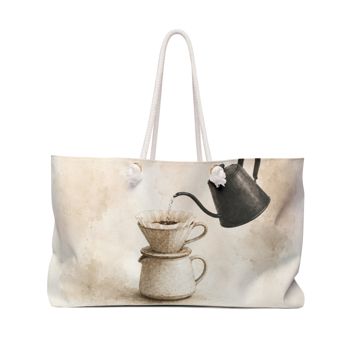 Coffee Lover Weekender Bag | Ceramic Pour Over Travel Tote