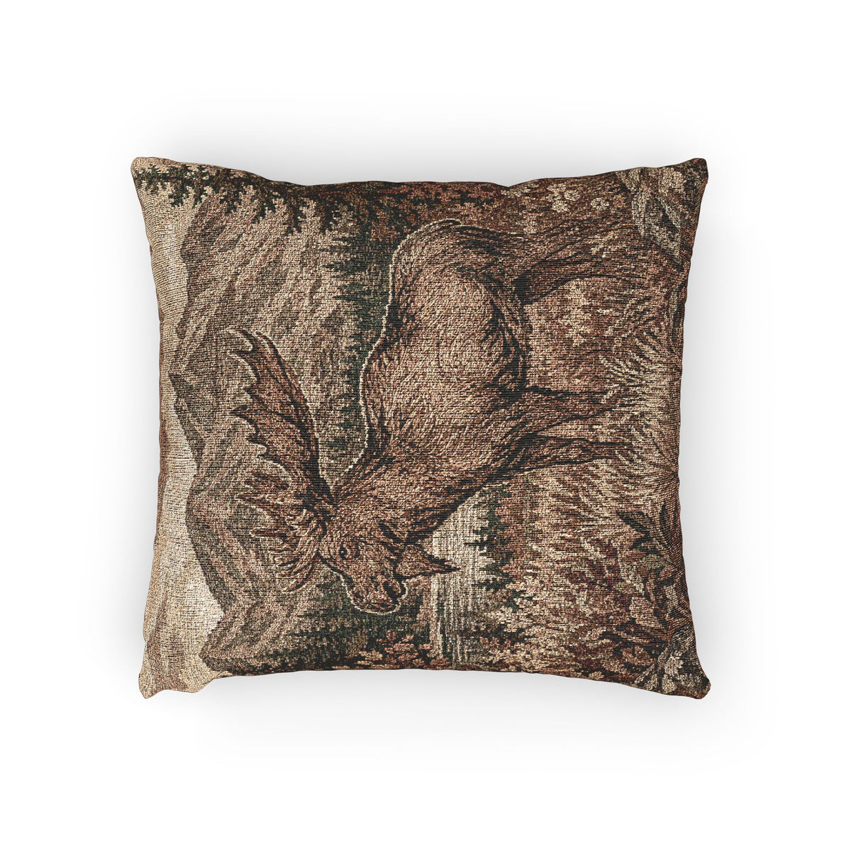 Moose Woven Throw Pillow | Alpine Cabin Lodge Decor