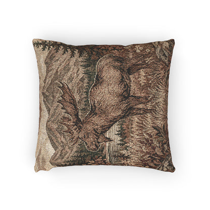Moose Woven Throw Pillow | Alpine Cabin Lodge Decor