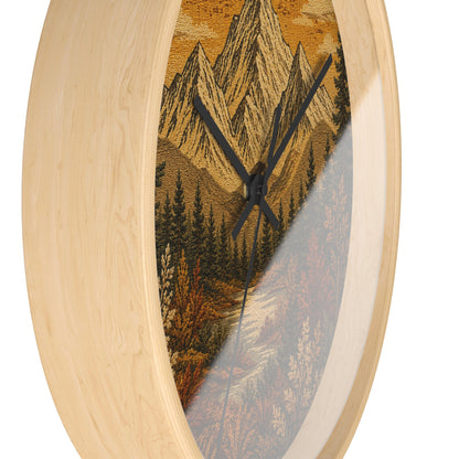 Mountain Lake Wall Clock, 10" | Rustic Cabin Decor