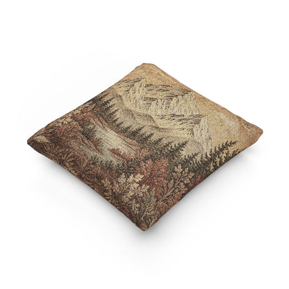 Mountain Lake Woven Throw Pillow | Rustic Cabin Decor