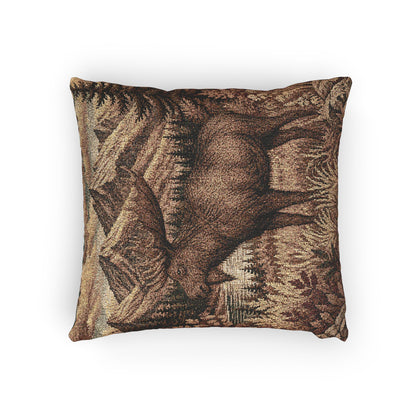 Moose Woven Throw Pillow | Autumn Cabin Lodge Decor