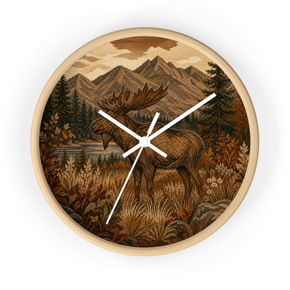 Moose Mountain Wall Clock, 10" | Rustic Cabin Decor