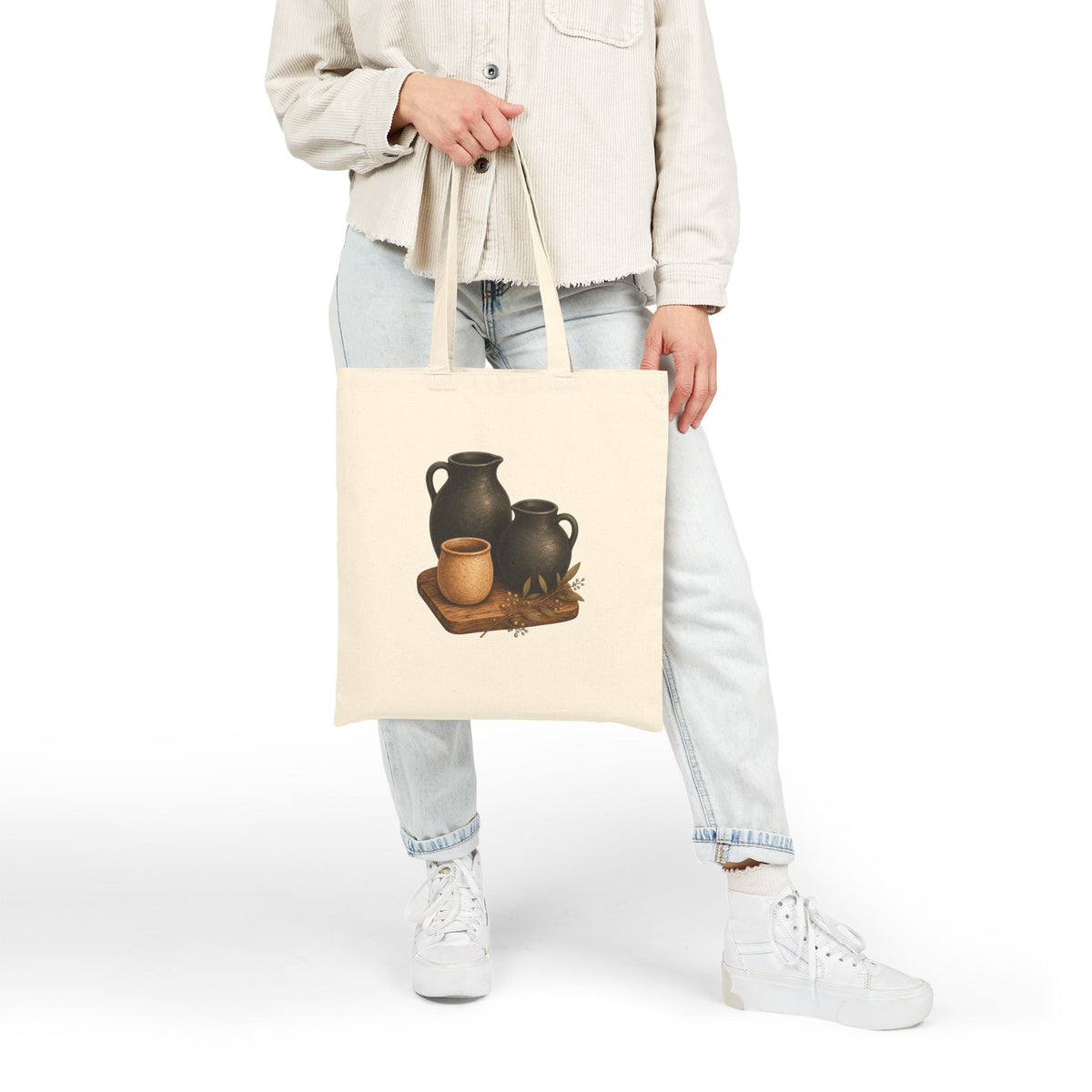 Biblical Pottery Tote Bag | Matte Black Vessel Christian Gift