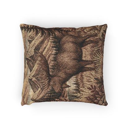 Moose Woven Throw Pillow | Autumn Cabin Lodge Decor