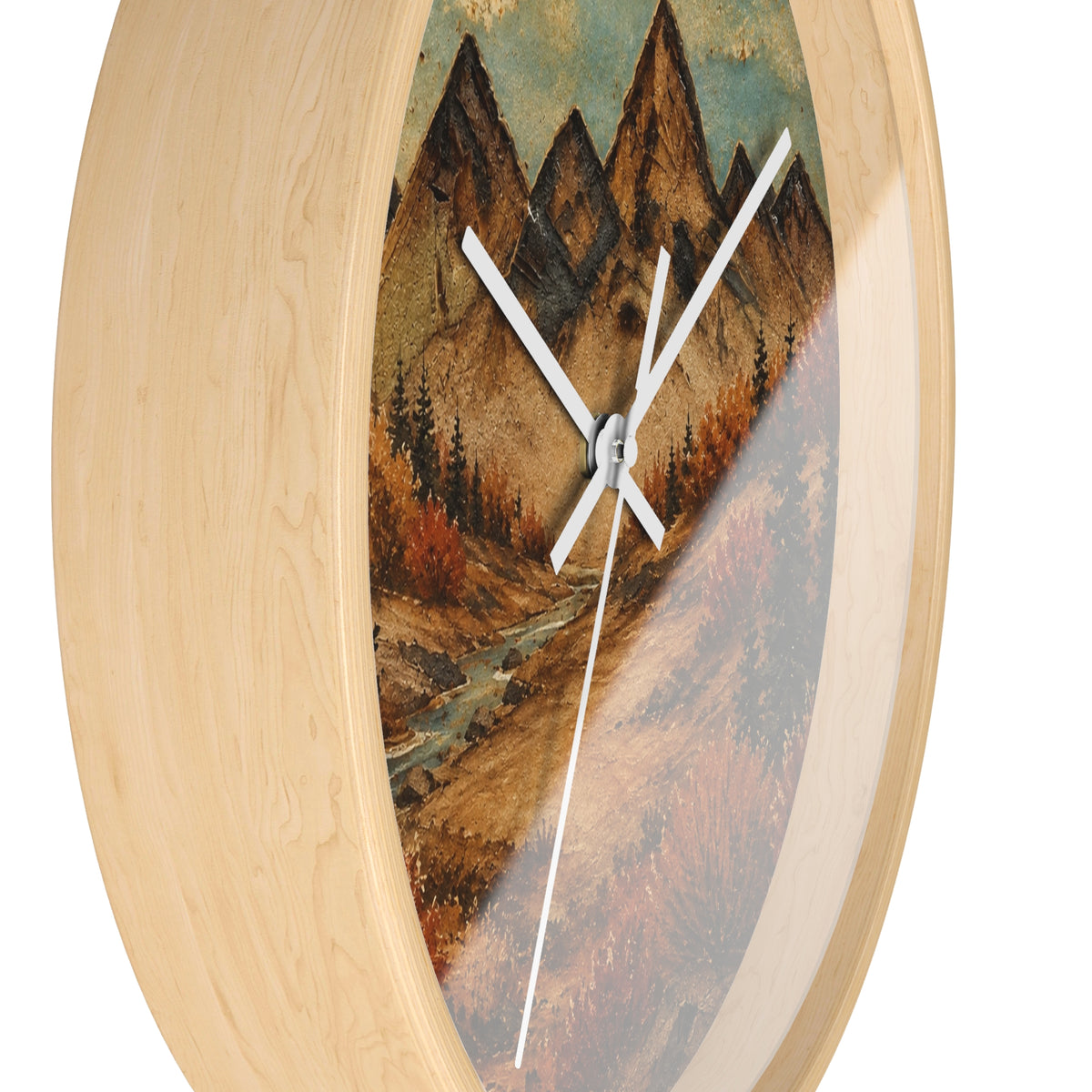 Mountain River Wall Clock, 10" | Rustic Cabin Decor