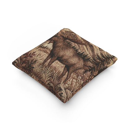 Moose Woven Throw Pillow | Autumn Cabin Lodge Decor
