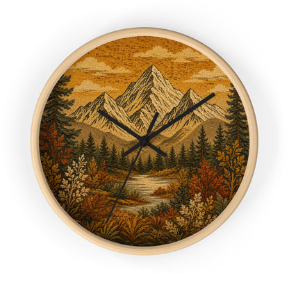 Mountain Lake Wall Clock, 10" | Rustic Cabin Decor