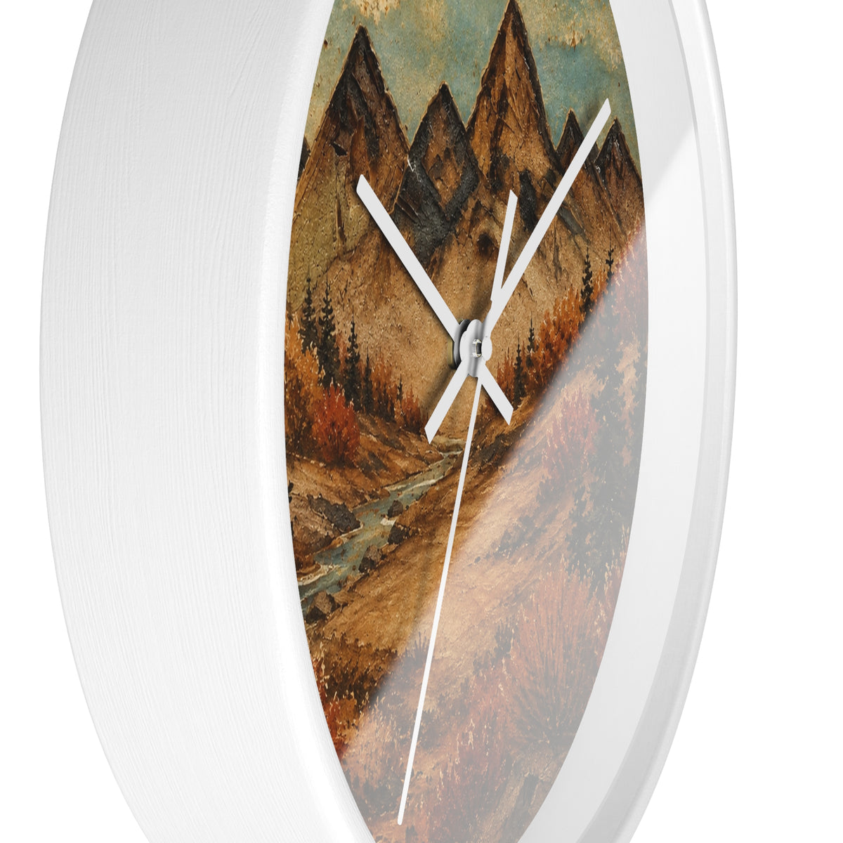 Mountain River Wall Clock, 10" | Rustic Cabin Decor