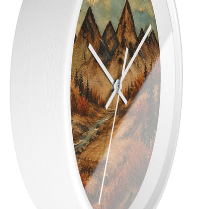 Mountain River Wall Clock, 10" | Rustic Cabin Decor