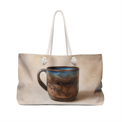 Pottery Lover Travel Bag | Blue Fox Ceramic Overnight Tote