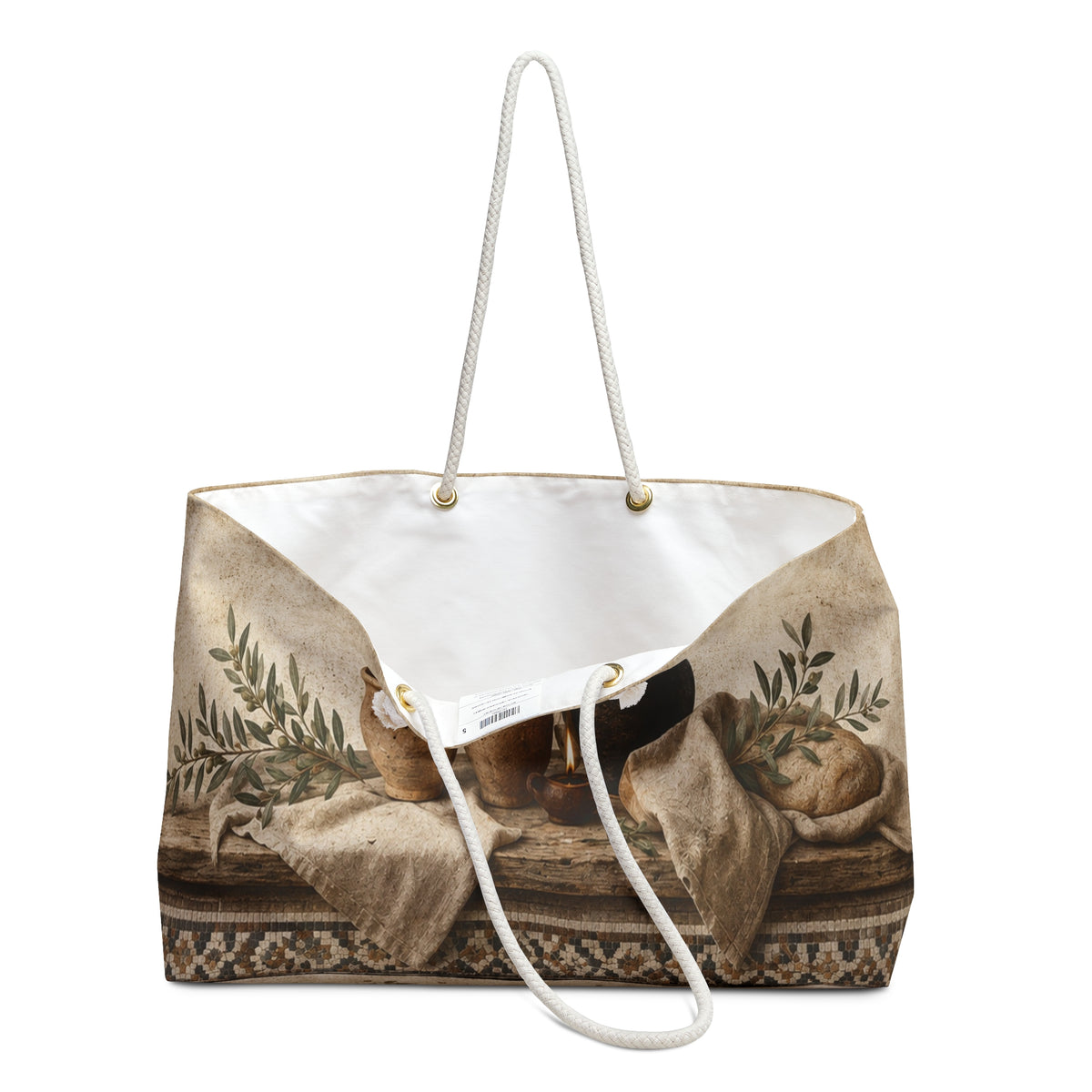 Pottery Lover Travel Bag | Olive Mosaic Overnight Tote