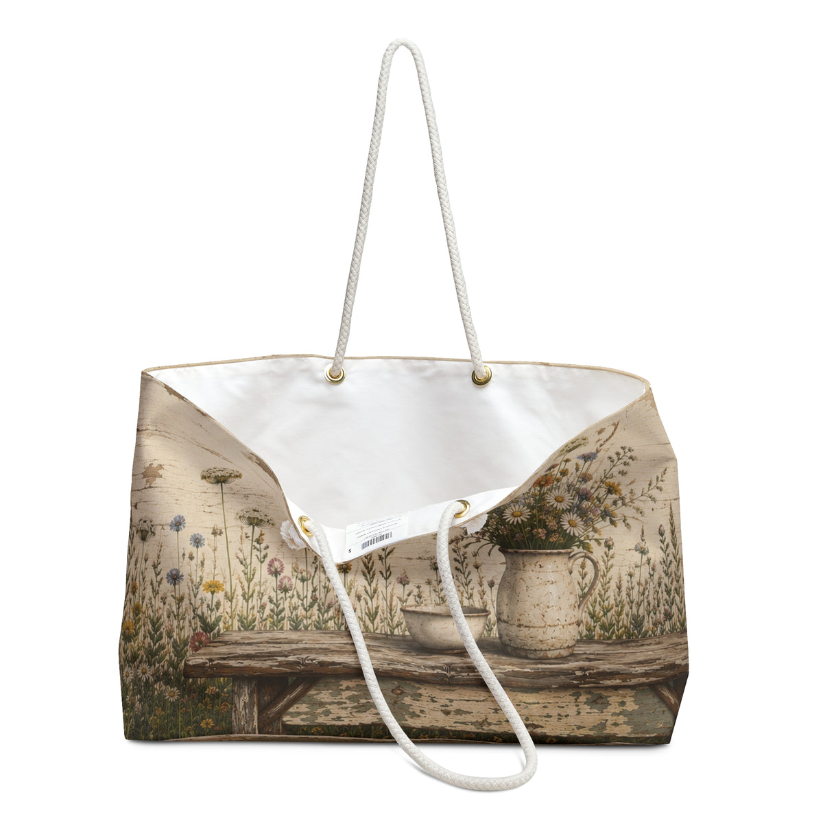 Wildflower Pottery Travel Bag | Cottage Garden Overnight Tote